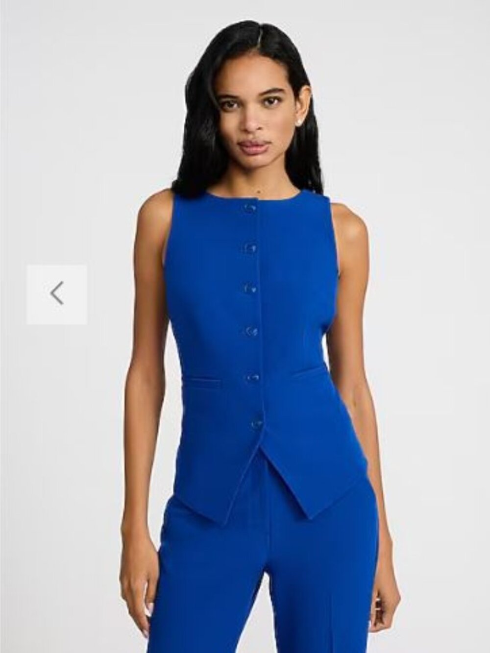 NWT Signature Stretch Boat Neck Cutaway Blazer Vest - size XL